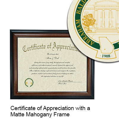 Abraham Baldwin Agricultural College Certificate with Frame