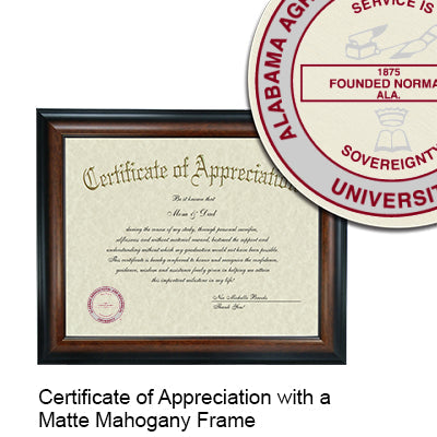 Alabama A&M University Certificate with Frame