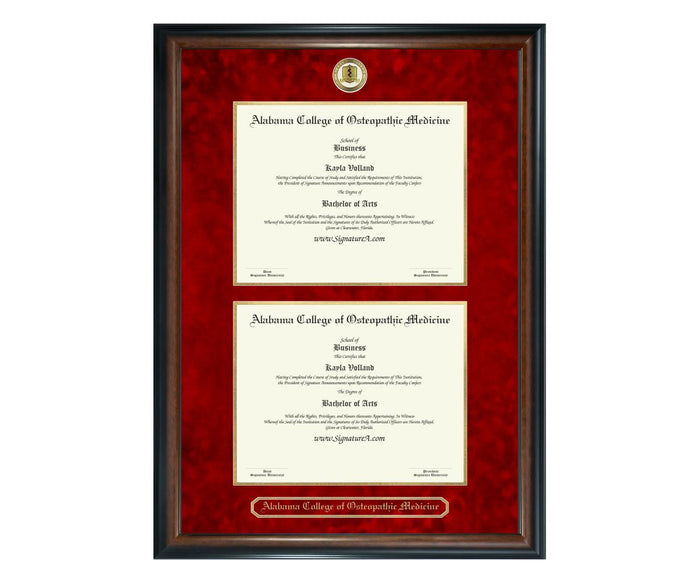 Alabama College of Osteopathic Medicine Diploma Frame (DSN)