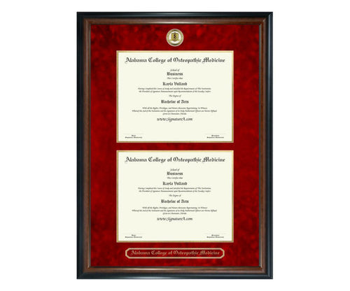 Alabama College of Osteopathic Medicine Diploma Frame (DSN)