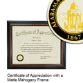 Alabama State University Certificate with Frame