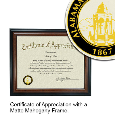 Alabama State University Certificate with Frame