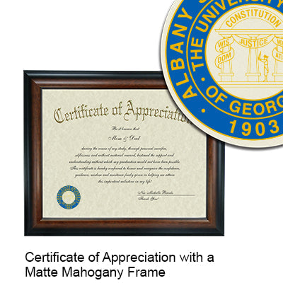Albany State University Certificate with Frame