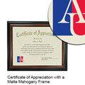 American University Washington College of Law Certificate with Frame