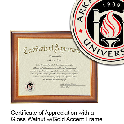 Arkansas State University Certificate with Frame