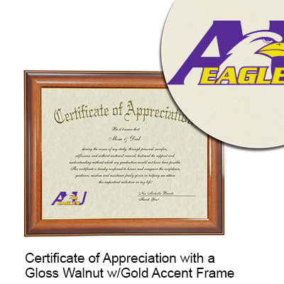 Ashland University Certificate with Frame