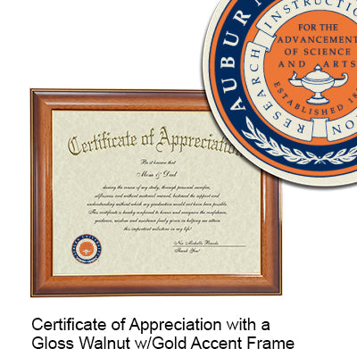 Auburn University Certificate with Frame
