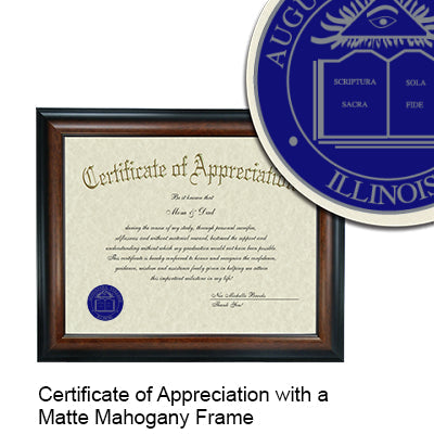 Augustana College Certificate with Frame