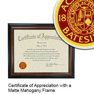 Bates College Certificate with Frame