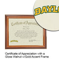 Baylor University Certificate with Frame