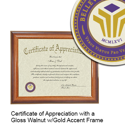 Bellevue University Certificate with Frame