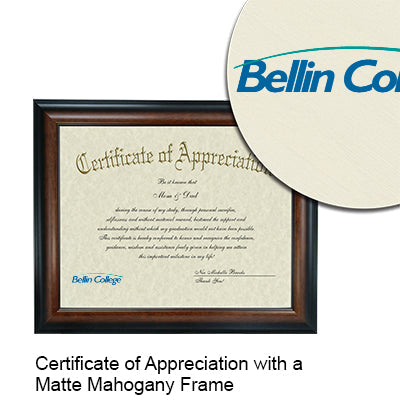 Bellin College Certificate with Frame