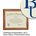 Belmont University Certificate with Frame