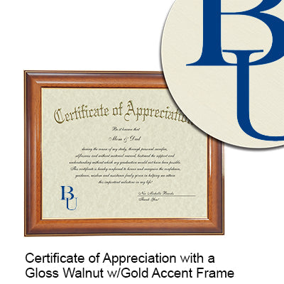 Belmont University Certificate with Frame
