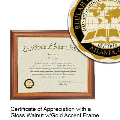 Beulah Heights University Certificate with Frame