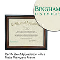 Binghamton University Certificate with Frame