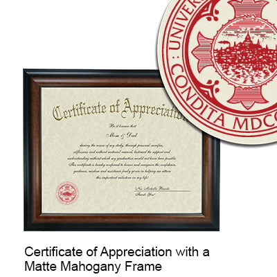Boston University Certificate with Frame