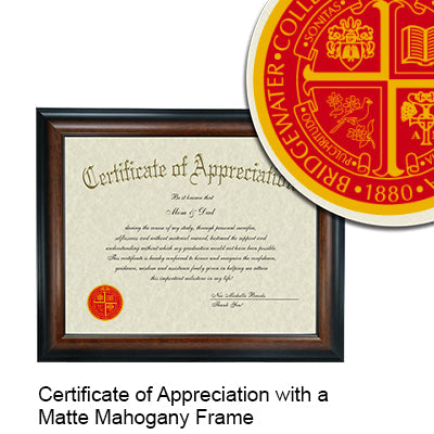 Bridgewater College Certificate with Frame