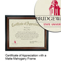 Bridgewater State University Certificate with Frame