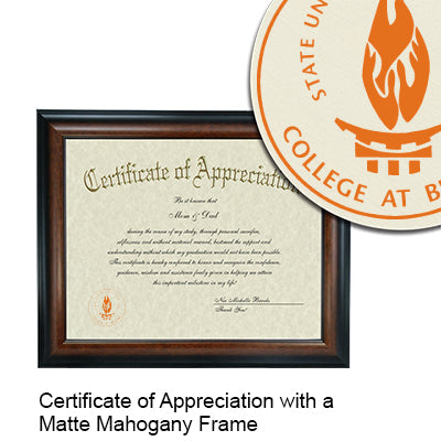 Buffalo State College Certificate with Frame
