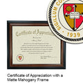 Caldwell University Certificate with Frame