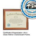 California State University - San Bernardino Certificate with Frame