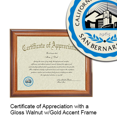 California State University - San Bernardino Certificate with Frame