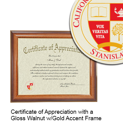 California State University - Stanislaus Certificate with Frame