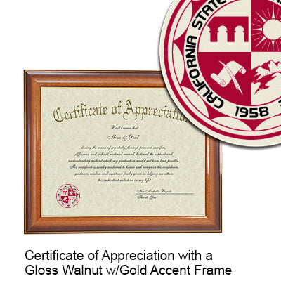 California State University, Northridge Certificate with Frame