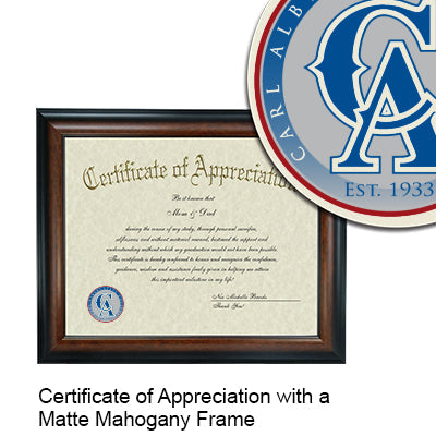 Carl Albert State College Certificate with Frame