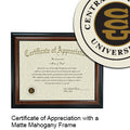 Central Christian University Certificate with Frame