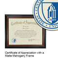 Central Connecticut State University Certificate with Frame