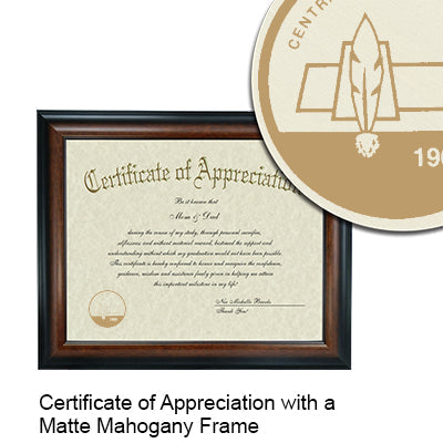Central Wyoming College Certificate with Frame