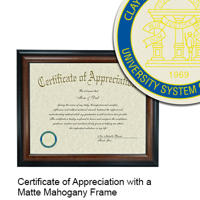 Clayton State University Certificate with Frame