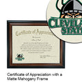 Cleveland State University Certificate with Frame