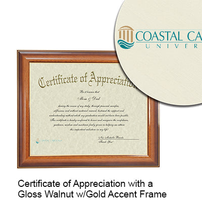 Coastal Carolina University Certificate with Frame