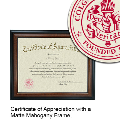Colgate University Certificate with Frame