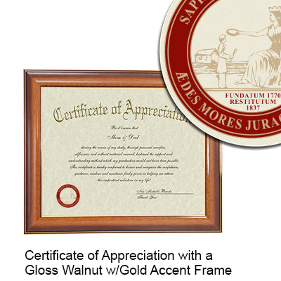 College of Charleston Certificate with Frame