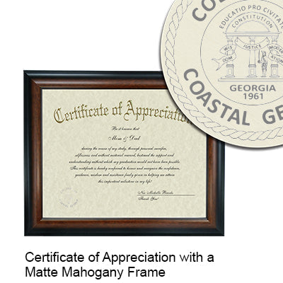 College of Coastal Georgia Certificate with Frame