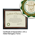 Colorado State University College of Veterinary Medicine Certificate with Frame