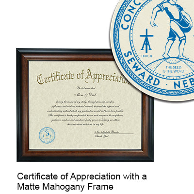 Concordia University - Nebraska Certificate with Frame