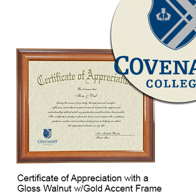 Covenant College Certificate with Frame