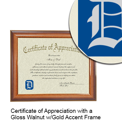 Duquesne University Certificate with Frame