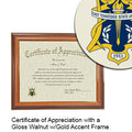 East Tennessee State University Certificate with Frame