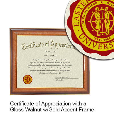 Eastern Kentucky University Certificate with Frame