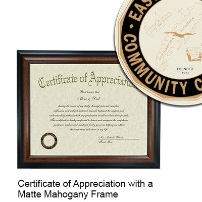 Eastern Shore Community College Certificate with Frame