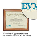 Eastern Virginia Medical School Certificate with Frame