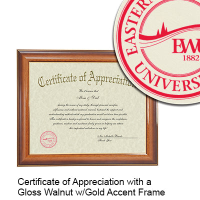 Eastern Washington University Certificate with Frame