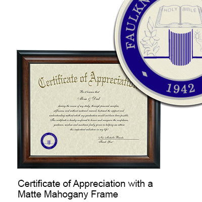 Faulkner University Certificate with Frame