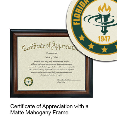 Florida Gateway College Certificate with Frame